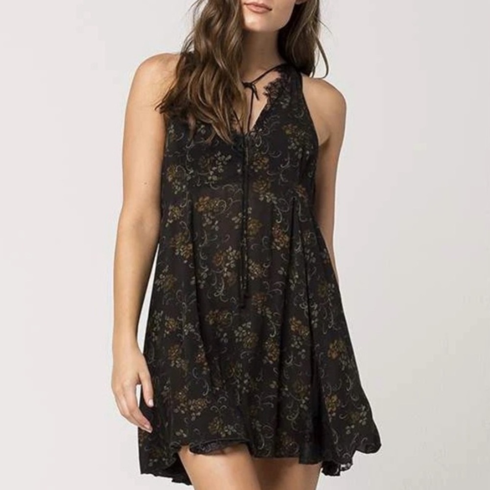 Free People small Black Floral Mini Dress